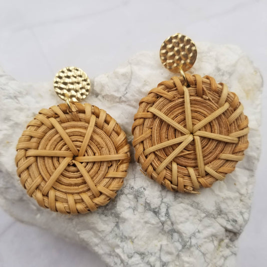 The Boho Breeze Rattan Earrings