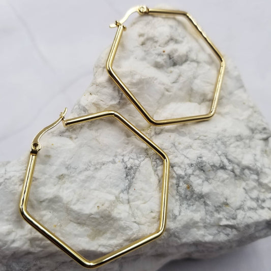 The Golden Hex Statement Earrings